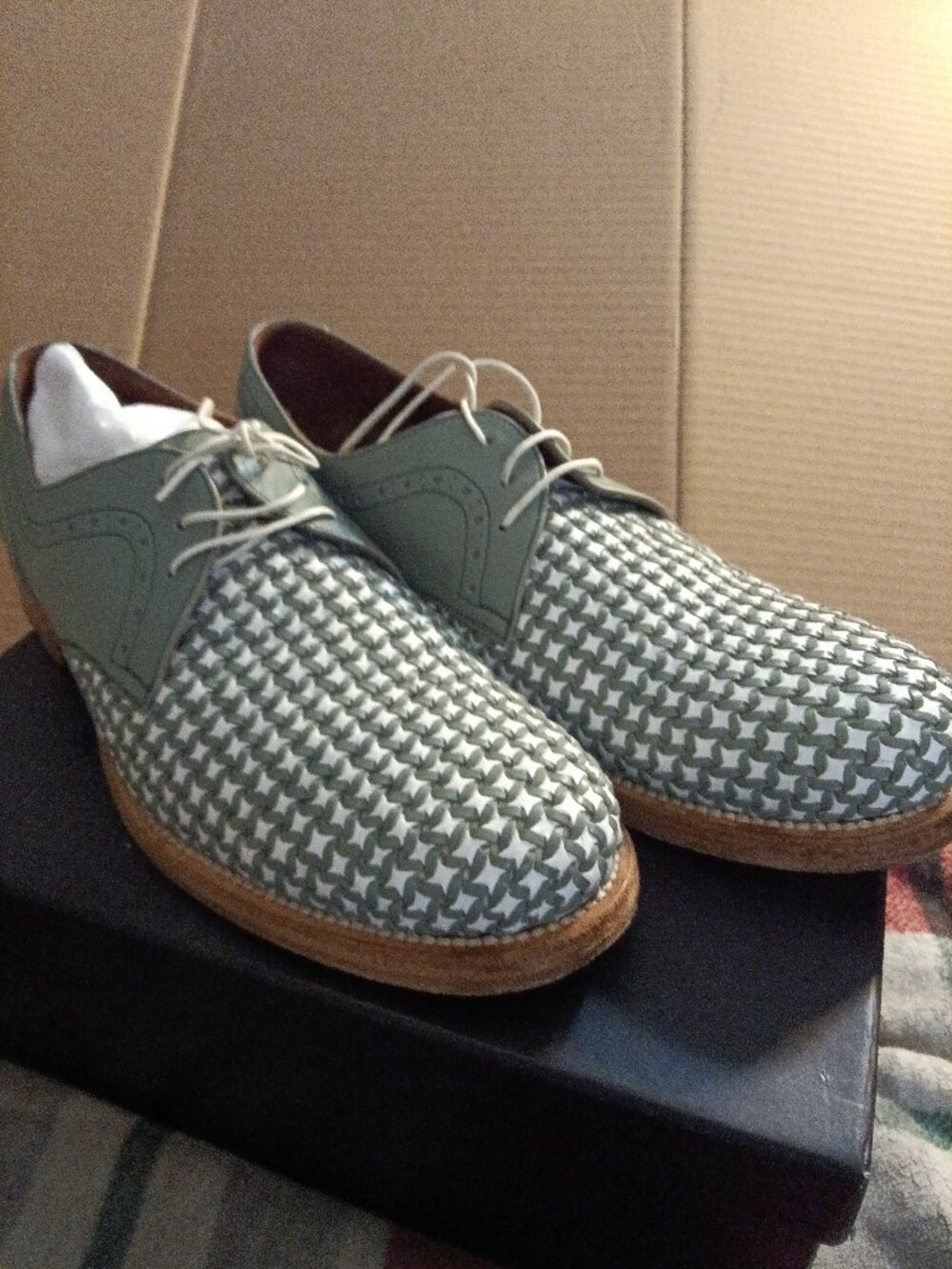 SALVATORE Ferragamo Dress Shoes-Light Green/Grey  Size 10.5